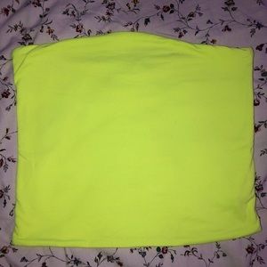 Neon yellow crop top.